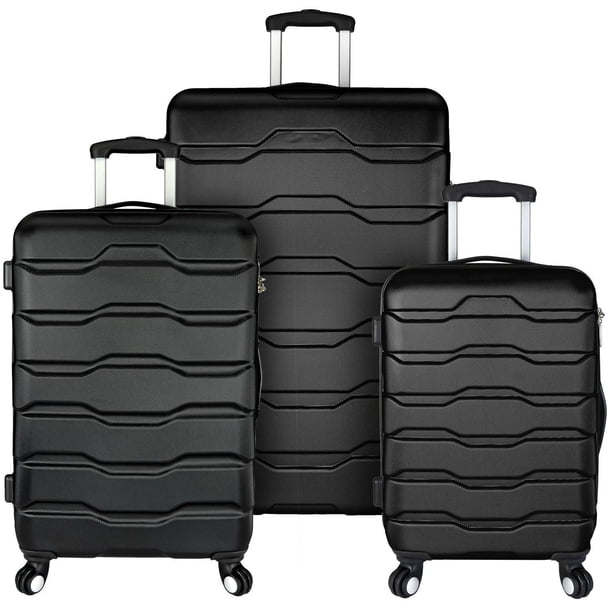 Omni 3Piece Hardside Spinner Luggage Set, Black