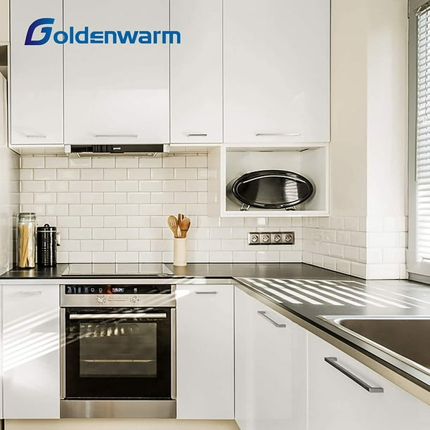 Goldenwarm Black Kitchen Cabinet Handles Stainless Steel Square Drawer Pulls