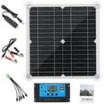 thumbnail image 1 of Kit de panel solar Cargador solar Reutilizable Portátil Flexible Energía solar Cargador de panel solar 12V Panel de carga de batería de automóvil con controlador 2 Salida USB 200W Máx. para acampar Co, 1 of 11