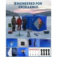 thumbnail image 4 of Mescukay Pop-Up Ice Fishing Shelter, Windproof Insulated Hub Tent for 3-4 Person Winter Fishing with Oxford Fabric, Anchors, Ropes & Carry Bag, Portable Ice Shanty for Winter Fishing, 4 of 6