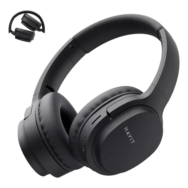 Audífonos Inalambricos Diadema Bluetooth 5.3 HAVIT I62 Negro Con Micrófono