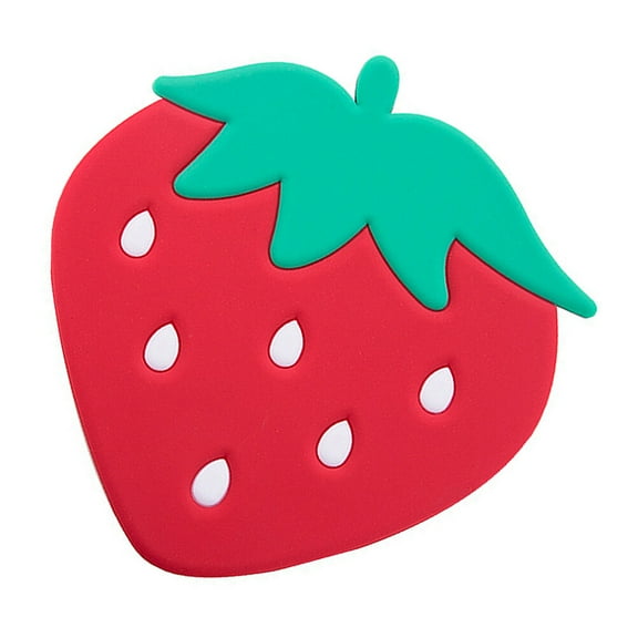 2Pcs Heat Insulated Pad Creative Placemat Table Mat Silicone Mat Pot Holder Cushion Red (Strawberry)