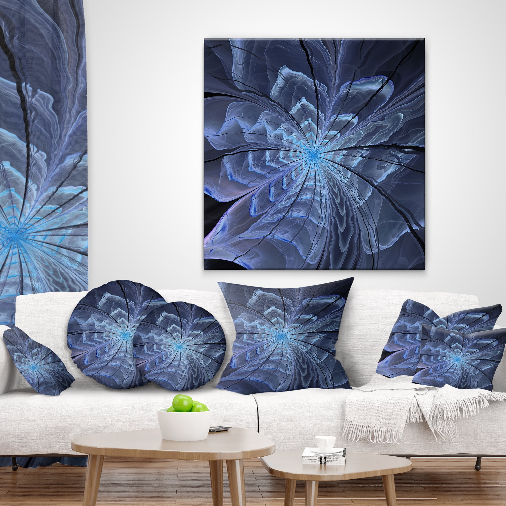 Designart 16" x 16" Contemporary, Modern Black Polyester Throw Pillow