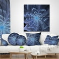thumbnail image 4 of Designart Symmetrical Blue Digital Fractal Flower - Floral Throw Pillow - 18x18, 4 of 5