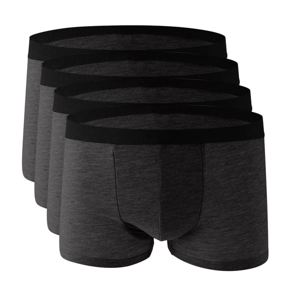 Admvng 4PC Mens Big & Tall Underwear Solid Color Comfortable Breathable Boxer Briefs