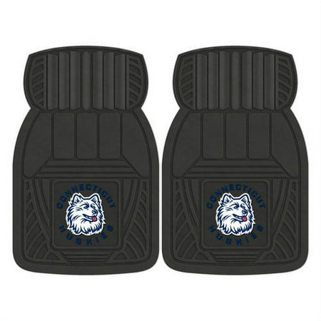 FanMats 2pc Heavy-Duty Vinyl Car Mat Set, UConn Huskies
