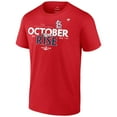 thumbnail image 2 of Men's Fanatics Red St. Louis Cardinals 2022 Postseason Locker Room Big & Tall T-Shirt, 2 of 4