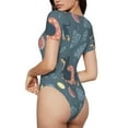 thumbnail image 3 of The Xecao Watermelons Dachshunds Women's Crew Neck Body Suit, a short-sleeved bodysuit and basic swimsuit, both comfort and style for dating and daily life, 3 of 9