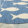 thumbnail image 5 of SAFAVIEH Courtyard Trena Fish Print Indoor/Outdoor Area Rug, 4' x 5'7", Blue/Beige, 5 of 5