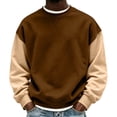 thumbnail image 2 of qafoshin Color Block Crew Neck Sweatshirt for Men, Fashion Classic Regular Fit Soft Raglan Long Sleeve Casual Pullover Tops, 2 of 5