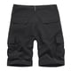 thumbnail image 4 of pstuiky Pantalones cortos de gimnasio para hombre, Pantalones cortos cargo casuales para hombre, con bolsillos con botones y cremallera, cintura elástica Pantalones cortos de golf, 4 of 4