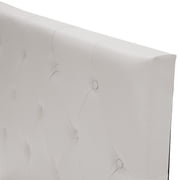 Poundex Upholstered Platform Bed, Twin, White