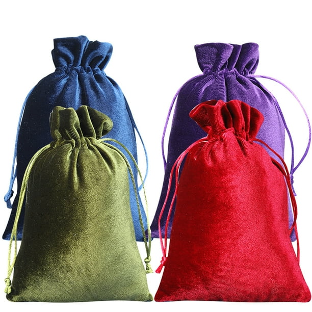4Pcs Wedding Candy Bags Portable Drawstring Bags Jewelries