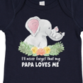 thumbnail image 4 of Inktastic I'll Never Forget That My Papa Loves Me with Cute Elephants Boys or Girls Baby Bodysuit, 4 of 5