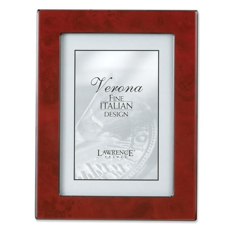 Burgundy Faux Burl 5x7 Picture Frame - Polished Lustrous Finish With Sides Finished In Black