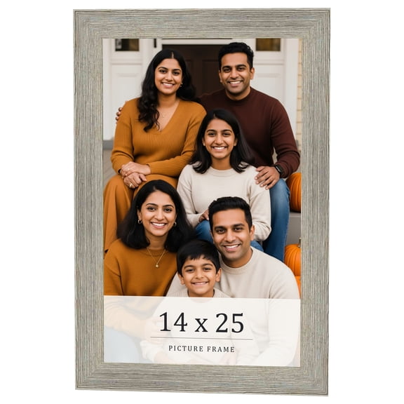 14x25 Frame Grey Real Wood Picture Frame Width 1.5 Inches | Interior Frame Depth 0.5 Inches | Barn