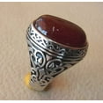 thumbnail image 4 of Red Onyx Mens Ring, Natural Red Onyx Gents Ring, December, Silver Jewelry, 925 Silver Ring, Birthday Gift, Heavy Mens Ring, Arabic Design, Ottoman Style Ring, Christmas, Turkey Mens Signet Ring, 4 of 6