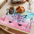 thumbnail image 3 of Purple Flower Antlers Placemats Set of 2, Pink Cloud Sky Ears Leaves Abstract Non-Slip Place Mats Washable Table Mats for Kitchen Dining Table Decorations Indoor/Outdoor, 3 of 9