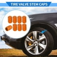 thumbnail image 2 of 8 Pcs Tire Valve Stem Caps, 10x17MM Car Wheel Valve Cap Universal for Car Bike Motorcycle Anti Crash Aluminum Alloy Orange Tyre Valve Stem Cover Valve Dust Cap Tire Valve Cap, 2 of 7