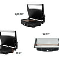 thumbnail image 2 of Stainless Steel Panini Press Electric with Adjustable Temperature Settings and Nonstick Plates, 1200W, 2 of 5