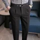 thumbnail image 3 of Pantalones trenzados para hombre, pantalones ajustados de traje blanco y azul para hombre, ropa de trabajo de lujo, ropa clásica de licra, ropa barata de estilo coreano formal, 3 of 5