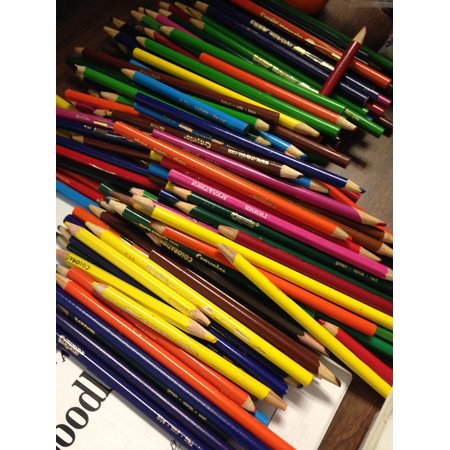 canvas print drawing colored pencils colorful art supplies stretched