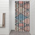 thumbnail image 3 of Small Stall Narrow Shower Curtain 36"W x 72"L – Tropical Bohemian Leaves, Mid-Century Abstract Boho Botanical Bathroom Decor, Vintage Floral Palm Leaf Pattern, Rustic Tribal Folk Style, 3 of 5