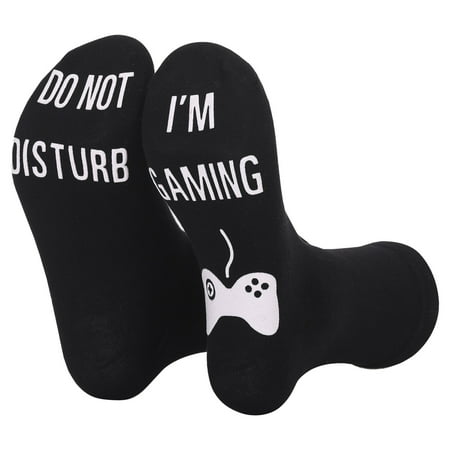 

CLZOUD No Show Socks No Slip Cotton Funny Luminous Letter Printe Mmonogrammed Socks Sports Mid Calf Socks