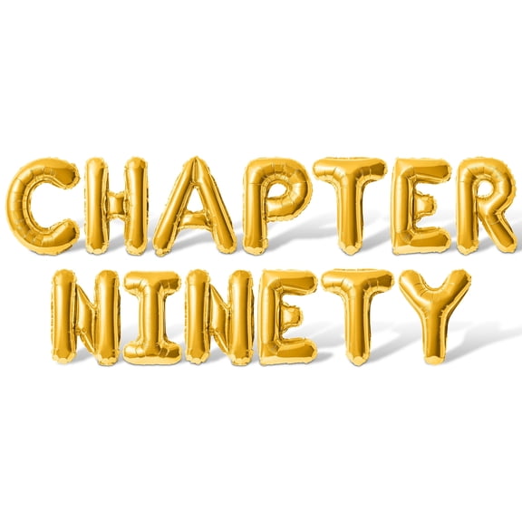 Letter Balloons - CHAPTER NINETY 16" Inch Alphabet Letters Foil Mylar Balloon 90th Birthday Party Banner (Gold)