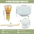 thumbnail image 2 of HLONK 4Pcs Japanese Matcha Tea Set Matcha Starter Making Kit with Matcha Whisk Bowl Whisk Holder and Scoop Safe Bamboo Tea Whisk and Ceramic Bowl Set for Matcha Tea, 2 of 11