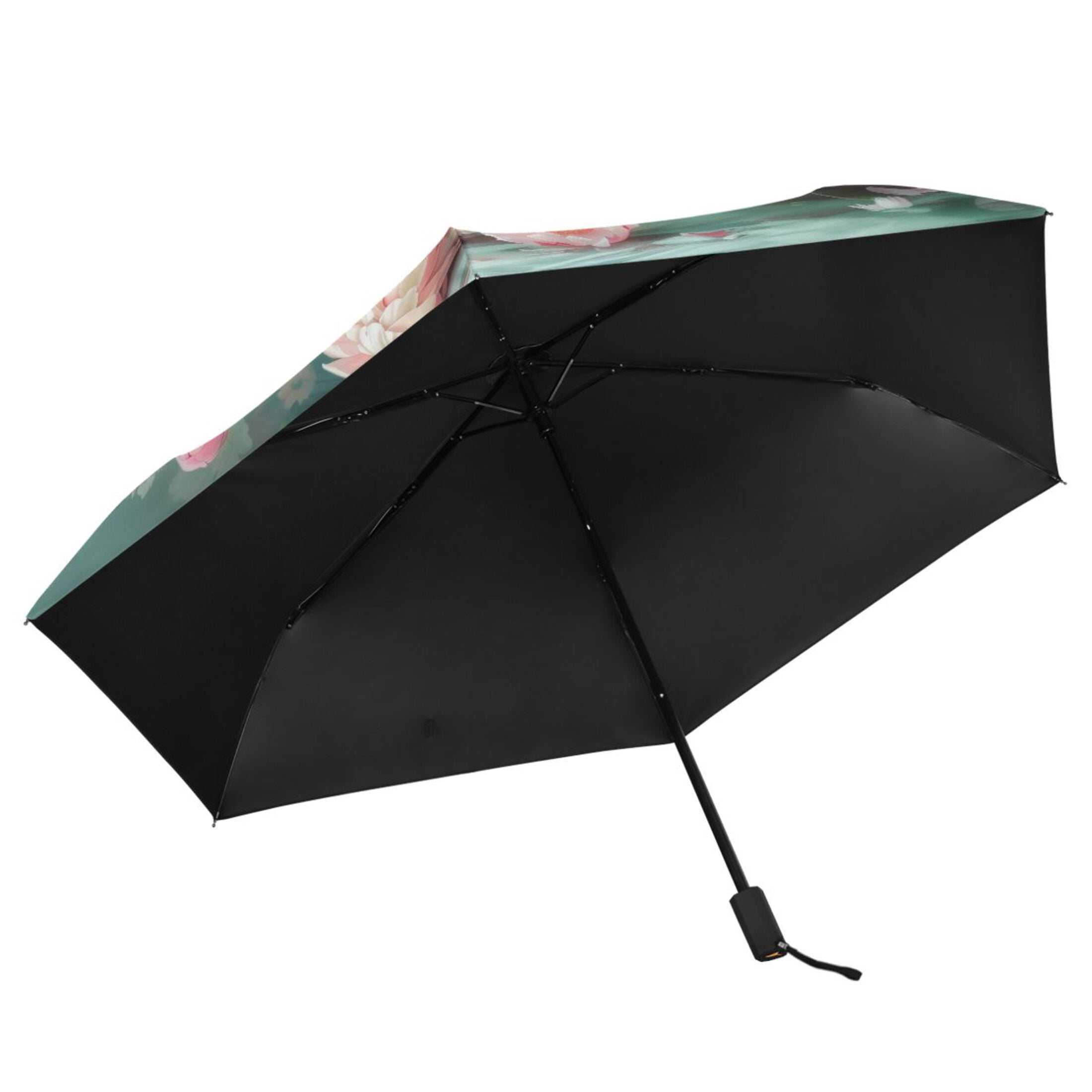 Compact Sun Umbrella Windproof Travel Umbrellas for Rain Strong Portable UV Protection Peonies Bouquet in Vases