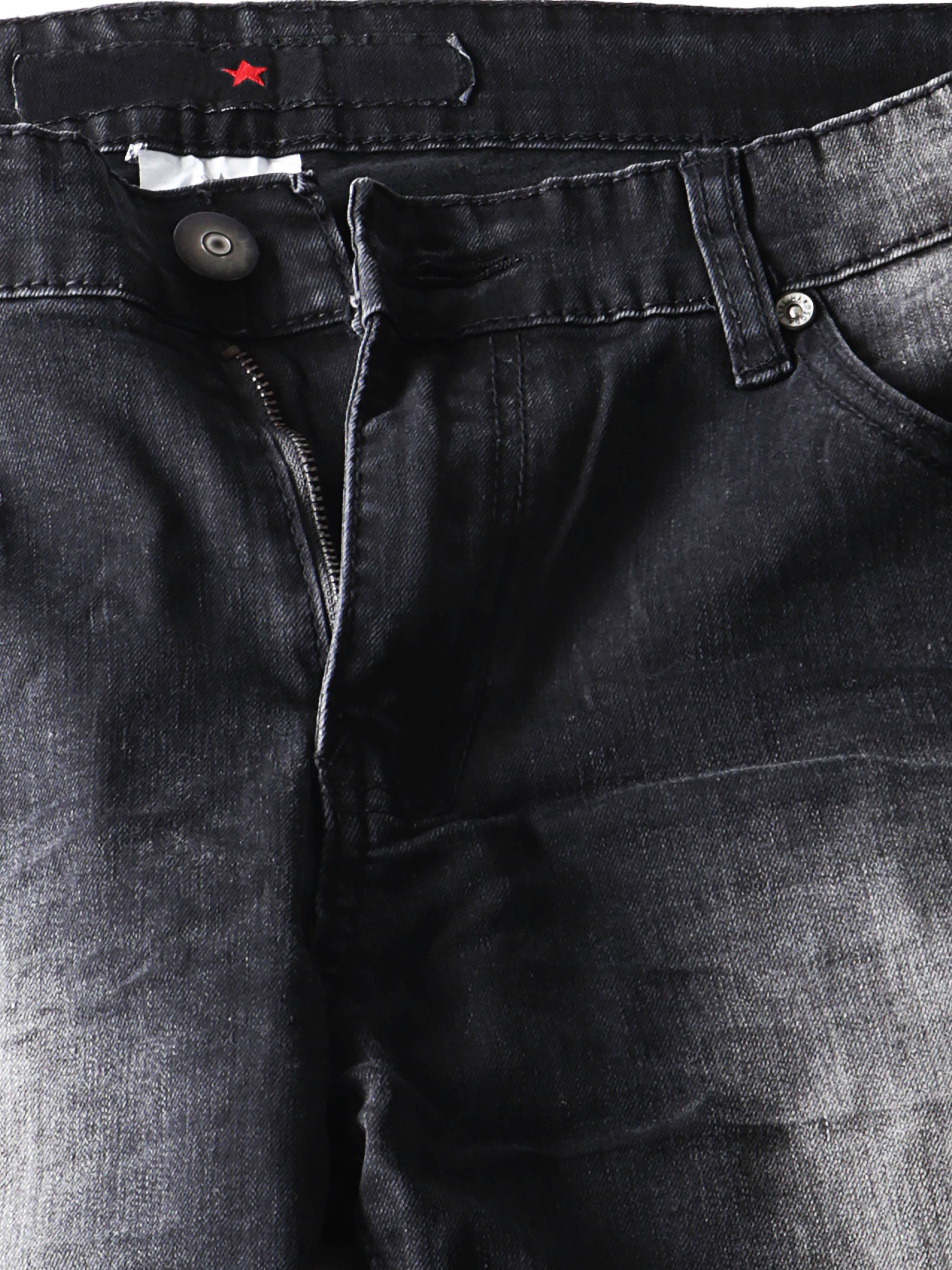Ma Croix Mens Distressed Skinny Fit Denim Jeans with Zipper Pocket - image 3 of 6