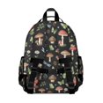 thumbnail image 3 of Mushroom and Dragonfly Black Pattern Cute School Backpack Bag for School with Padded Back and Adjustable Shoulder Straps 15.25"x11.5"x5.25", 3 of 5