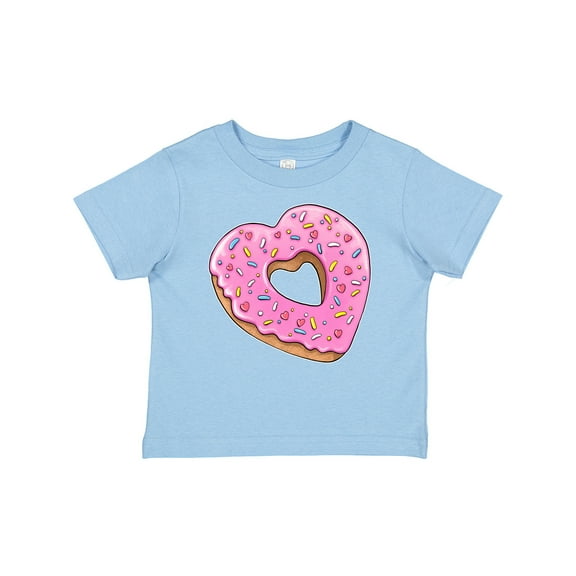 Inktastic Heart Shaped Donut with Pink Icing and Sprinkles Boys or Girls Baby T-Shirt