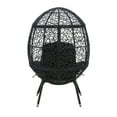 thumbnail image 5 of Linon Kipling Modern Oval Indoor Outdoor Rattan Egg Chair, Black, 5 of 9