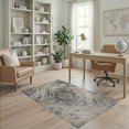 thumbnail image 2 of ODIKA Abstract Vintage Faded Motifs Distressed Interlocking Border for Dorm Room, Small Living Apartment, Stain Resistant Low Profile, 2 of 7