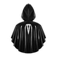 thumbnail image 4 of Eandarui Womens Shiny Wet Look Hooded Cloak With Front Button Closure For Rave And Party Wear Black One Size, 4 of 4