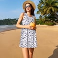 thumbnail image 3 of Daiia Blue Dandelion Print Women's Dresses 2025 Trendy Short sleeve Dresses Casual Baggy Flowy Maxi Sun Dresses, 3 of 7