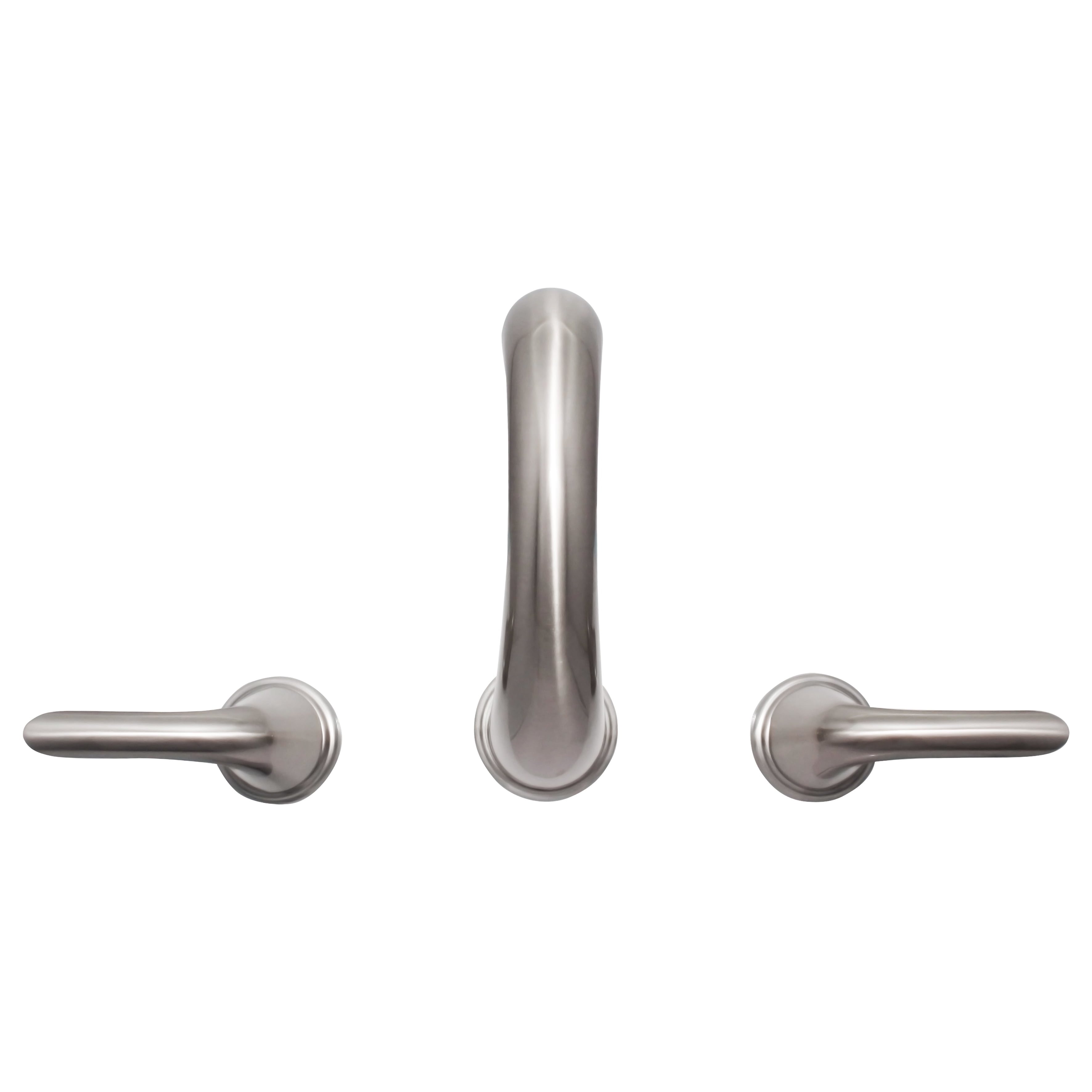 WMF Stainless Steel Silver 8 Inch Widespread 2 Handle High Arc Bathroom Faucet
