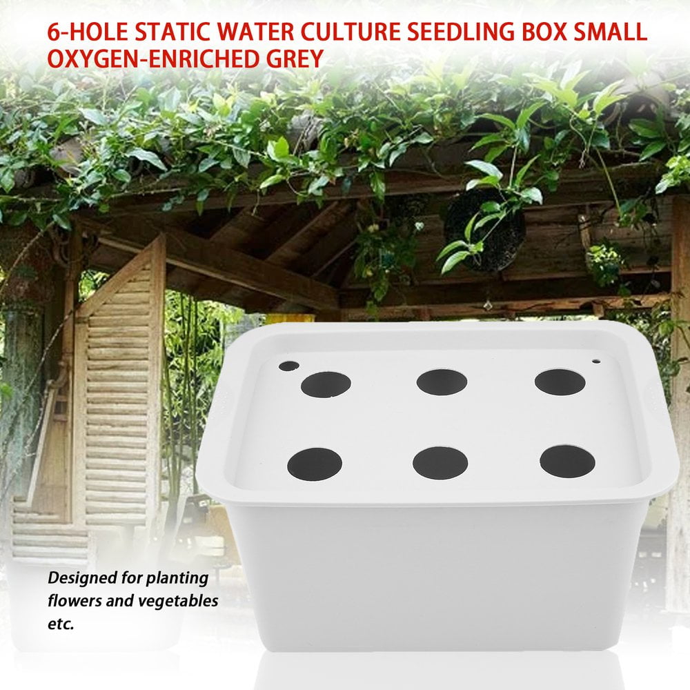 US 6 Holes 110V Plant Site Hydroponic System Indoor Garden Cabinet Box Grow Kit Bubble Garden Pots Planters Nursery Pots