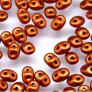 Crystal Bronze Fire Red 2x4mm 2 Hole Bead 8 Grams Superduo Miniduo