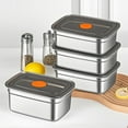 thumbnail image 2 of Shoreew Lunch Box with Lid Stackable Snack Containers Leak-proof Stainless Steel Food Container for Fruits Vegetables Nuts, 2 of 7