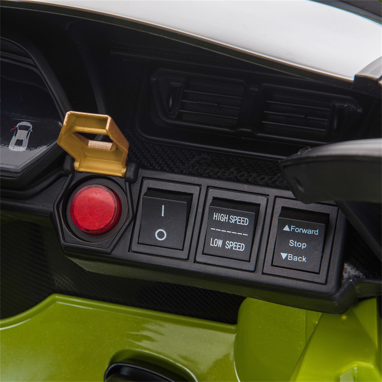 CIPACHO Kids Electric Ride On 12V Licensed Lamborghini SIAN Battery Powered Sports Car Toy with 2 Speeds, Parent Control, Sound System, Green
