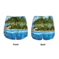 thumbnail image 3 of Gukieu Island And Coral Reef Print Women's Sports Shorts with Drawstring Elastic Waistband for Running, Yoga, Fitness-Large, 3 of 7
