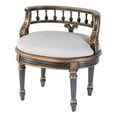 thumbnail image 2 of Beaumont Lane Traditional 22.5"W Oval Upholstered Vanity Seat in Blue, 2 of 8
