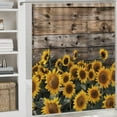 thumbnail image 5 of 4Pcs Rustic Farmhouse Shower Curtain Set with Rugs, Toilet Lid Cover and Bath Mat, Yellow Sunflower Rustic Floral Bathroom Curtains Decor Shower Curtains, 72" x 72", 5 of 8