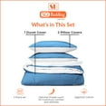 thumbnail image 4 of SGI Bedding Twin Size Duvet Covers Egyptian Cotton 1000TC 3 Piece Set Mediterran blue Reversible, 4 of 8