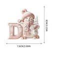 thumbnail image 2 of Uxgjfwu Snowman Ornament Pink 2D Acrylic Design for Christmas Tree Decoration, Holiday Hanging Decor for Home and Party, Flat lightweight Piece for Festive Scene Setup, 2 of 5
