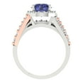 thumbnail image 4 of Clara Pucci 14K White/Rose Gold 2.32 Simulated Tanzanite Engraveable Engagement Ring + Wedding Band Set, 4 of 7