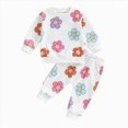 thumbnail image 4 of NOLDARES Toddler Baby Girls Clothes Set Ruffle Knit Ribbed Long Sleeve T-Shirts Tops+Pants 2Pcs Outfits Fall Winter Clothes(White,12-18 M), 4 of 4